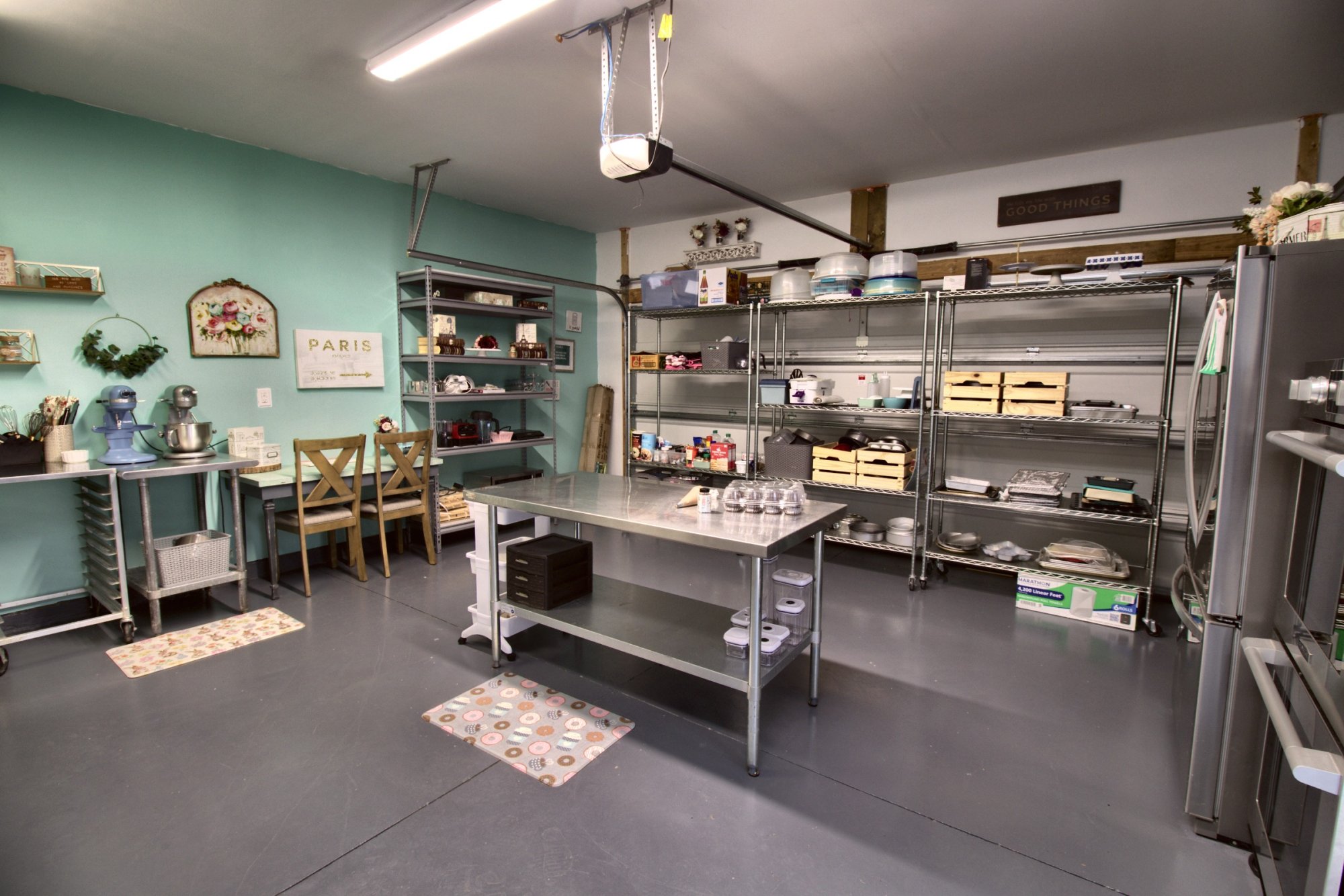 Doolittle's Bakery licensed commercial kitchen, mixing and prep stations